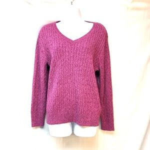 🦄 3for $25 Karen Scott raspberry sweater L